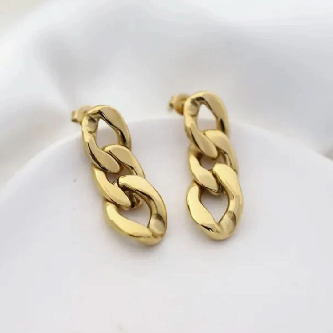 Cuban Earrings Gold