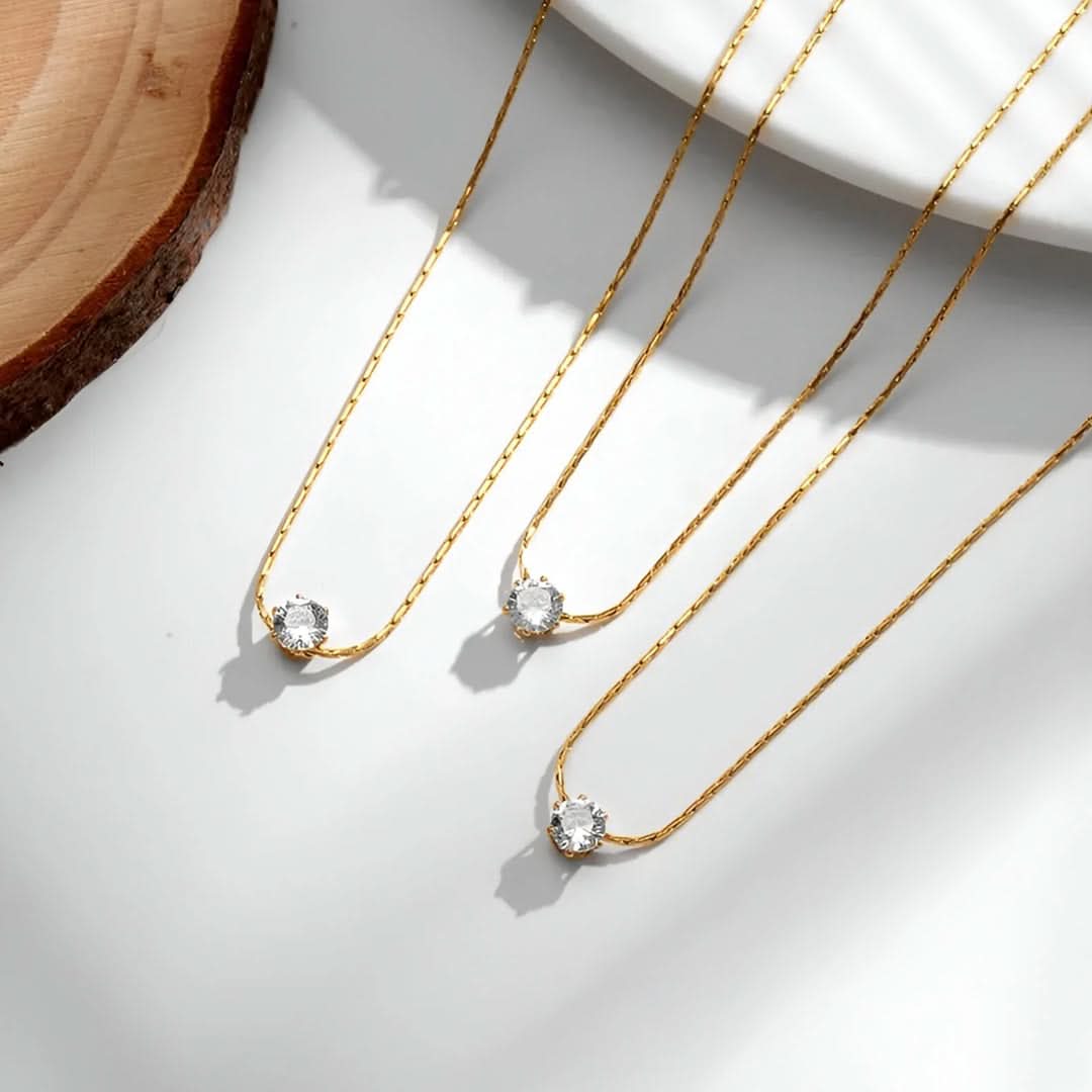 Dainty Sparkle Necklace Gold - Image 5