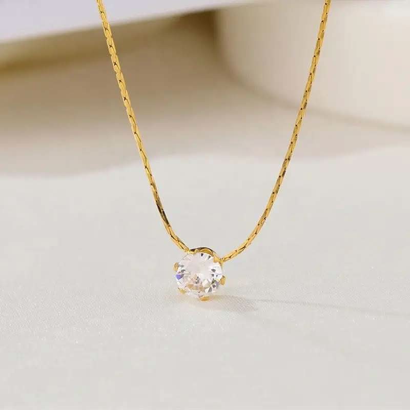 Dainty Sparkle Necklace Gold - Image 6