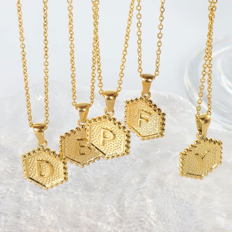 Initial Necklace Gold - Image 3