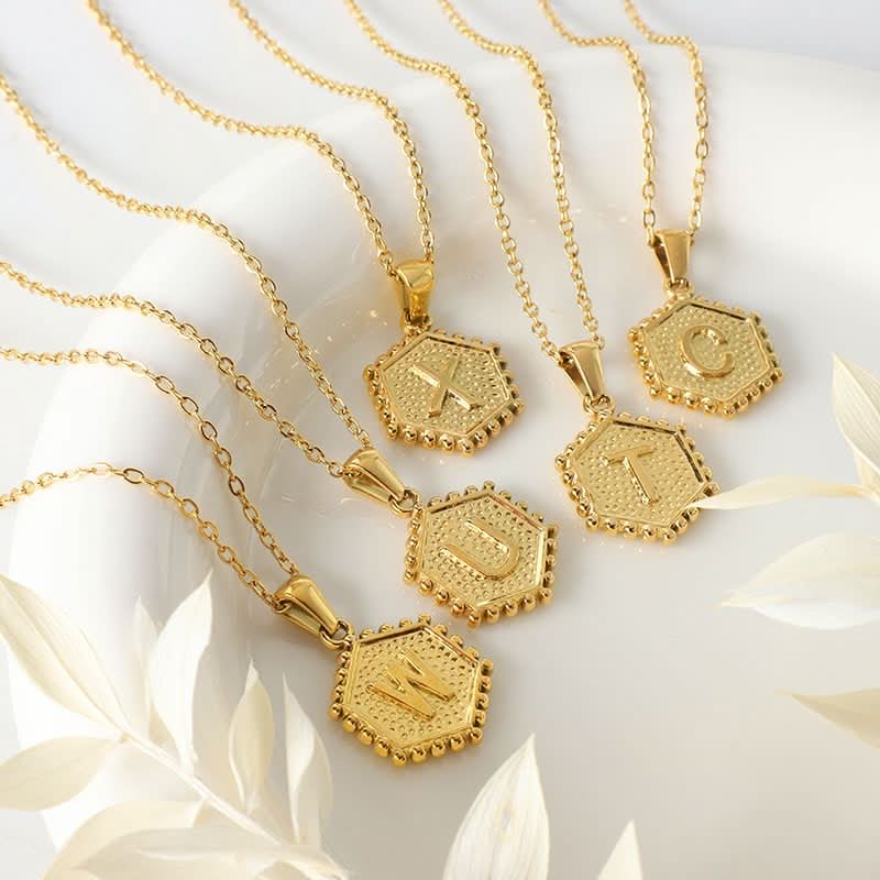 Initial Necklace Gold - Image 5