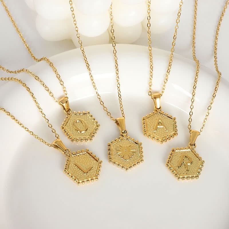 Initial Necklace Gold - Image 6